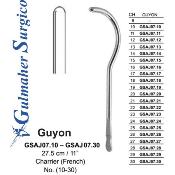 Guyon Urethral Sound, Set Of 21 Pcs
