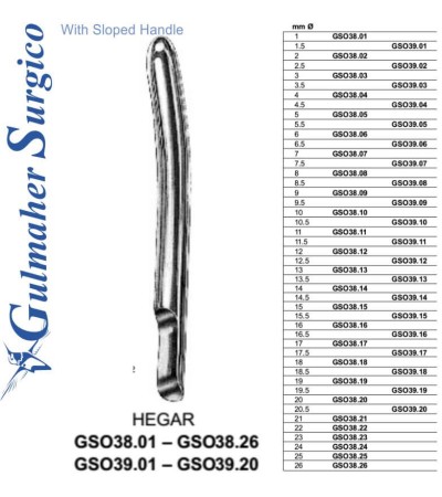 Hegar Uterine Dilator, S-End, 1mm