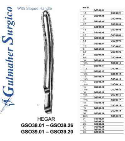 Hegar Uterine Dilator, S-End, 1mm Hegar Uterine Dilator, S-End, 1mm
