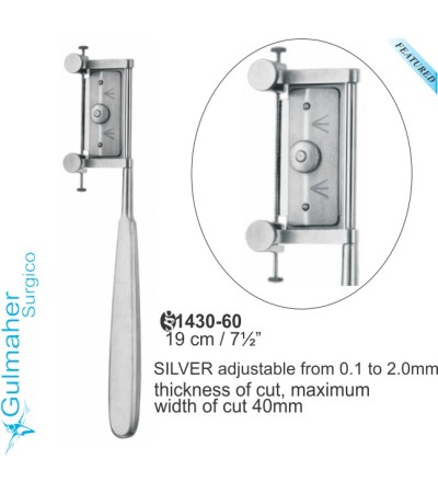 Silver Skin grafting Dermatome 19 cm - 7½”