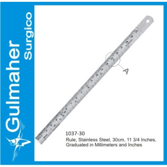 Measuring Rule, Stainless Steel, 30cm