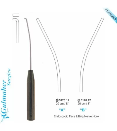 Endoscopic Nerve Hook, Curved Left, 20cm Endoscopic Nerve Hook, Curved Left, 20cm