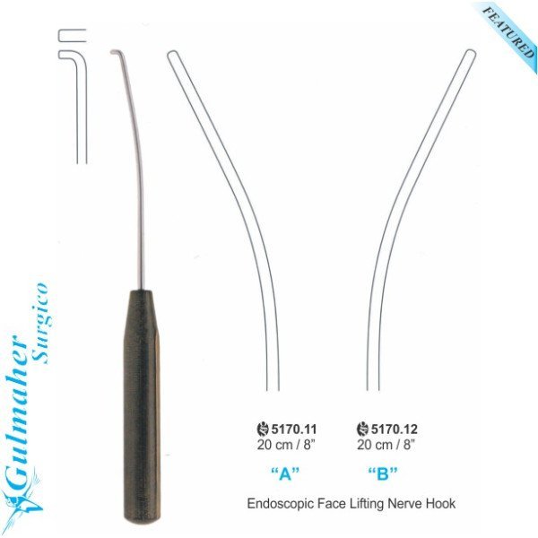 Endoscopic Nerve Hook, Curved Left, 20cm Endoscopic Nerve Hook, Curved Left, 20cm