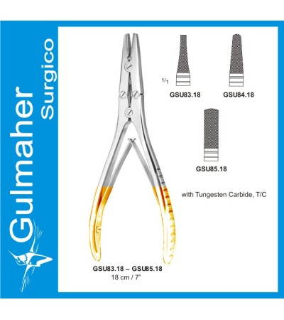 Flat Nose Plier With Tungsten Carbide 18cm