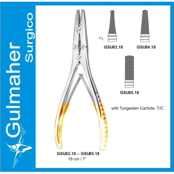 Flat Nose Plier With Tungsten Carbide 18cm