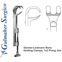 Gerster-Lowmann Bone Holding Clamps, 1x2 Prong Jaw