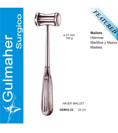 Hajek Bone Mallet Solid Head (140g - 27mm - 22cm)