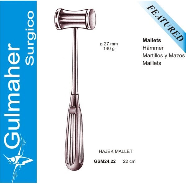 Hajek Bone Mallet Solid Head (140g - 27mm - 22cm)