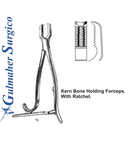 Kern Bone Holding Forceps, With Ratchet.