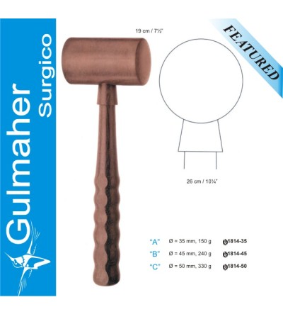 Novotex Mallet Fiber Wooden 26cm, 35mm Diameter