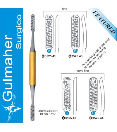 Obwegeser Nasal Rasp, Delicate Pattern,19.5cm