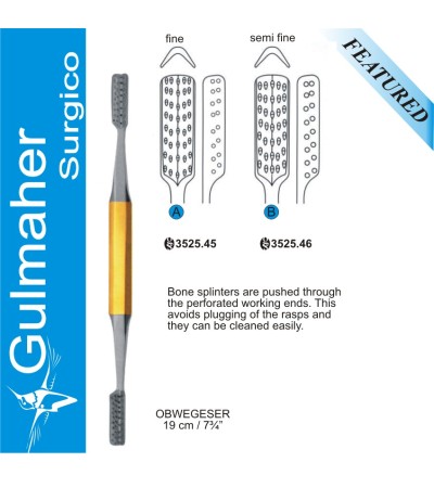 OBWEGESER Nasal Rasp, V Shape, rhinoplasty nose surgery, 19.5cm