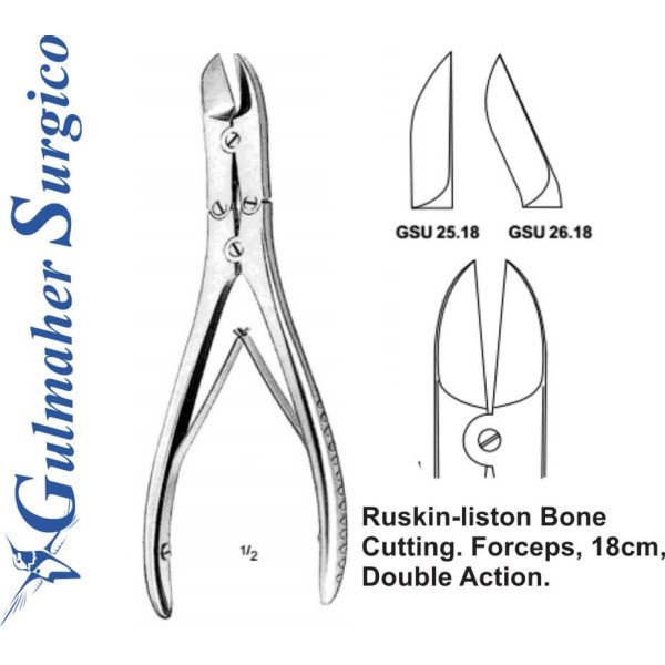 Ruskin-liston Bone Cutting. Forceps, 18cm, Double Action