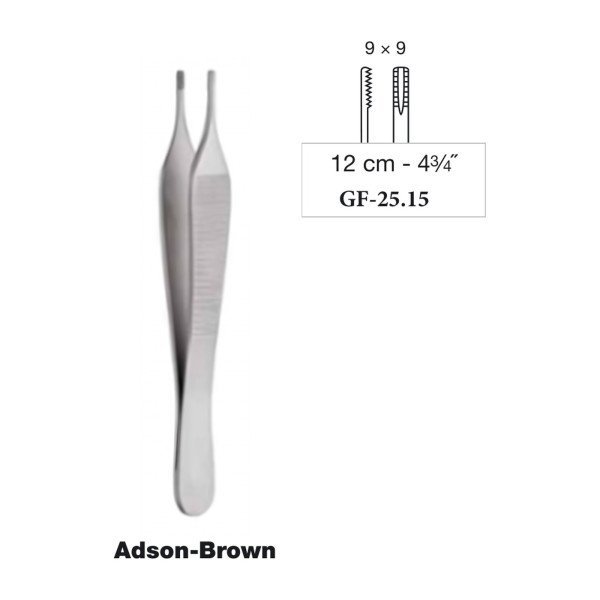 Adson-Brown Forceps 9 x 9 Teeth 12 cm - 4-3/4˝ Adson-Brown Forceps 9 x 9 Teeth 12 cm - 4-3/4˝
