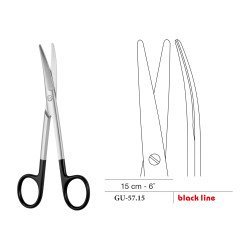 Mayo-Stille Scissors, Curved, Black Line, 15 cm - 6˝ Mayo-Stille Scissors, Curved, Black Line, 15 cm - 6˝