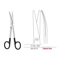 Mayo-Stille Scissors, Curved, Black Line, 17 cm - 6-3/4˝ Mayo-Stille Scissors, Curved, Black Line, 17 cm - 6-3/4˝