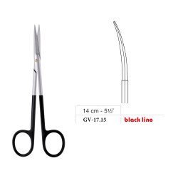 Joseph-Peck Scissors, Blunt, Curved, Black Line, 14 cm - 5-1/2˝ Joseph-Peck Scissors, Blunt, Curved, Black Line, 14 cm - 5-1/2˝