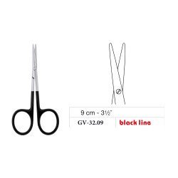 Metzenbaum Mini Scissors, Straight, Black Line, 9 cm - 3-1/2˝ Metzenbaum Mini Scissors, Straight, Black Line, 9 cm - 3-1/2˝