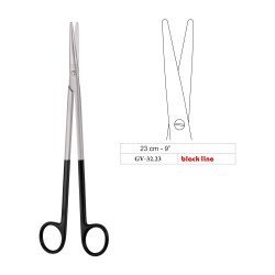 Metzenbaum Scissors, Straight, Black Line, 23 cm - 9˝