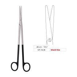 Metzenbaum Scissors, Straight, Black Line, 26 cm - 10-1/4˝