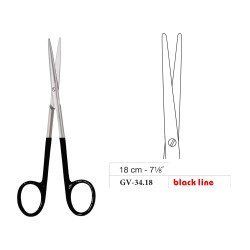Metzenbaum-Slim Scissors, Straight, Black Line, 18 cm - 7-1/8˝ Metzenbaum-Slim Scissors, Straight, Black Line, 18 cm - 7-1/8˝