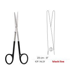 Metzenbaum-Slim Scissors, Straight, Black Line, 23 cm - 9˝