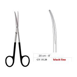 Metzenbaum-Slim Scissors, Curved, Black Line, 20 cm - 8˝