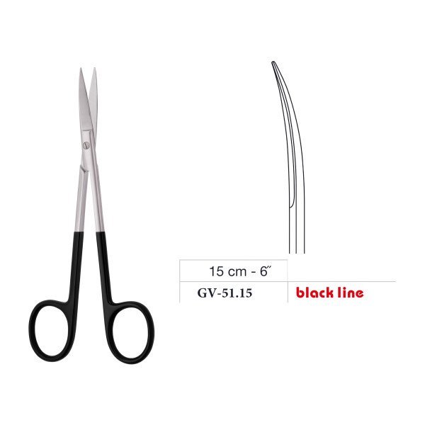 Joseph Scissors, Curved, Black Line, 15 cm - 6˝ Joseph Scissors, Curved, Black Line, 15 cm - 6˝