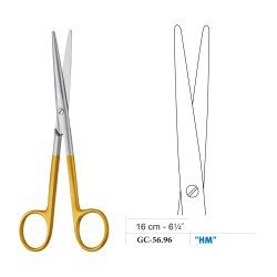 Mayo-Lexer Scissors, Straight, Tungsten Carbide, 16 cm - 6-1/4˝