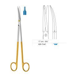 Gorney Dissecting Scissors, Curved, Tungsten Carbide, 17 cm - 6-3/4˝ Gorney Dissecting Scissors, Curved, Tungsten Carbide, 17 cm - 6-3/4˝