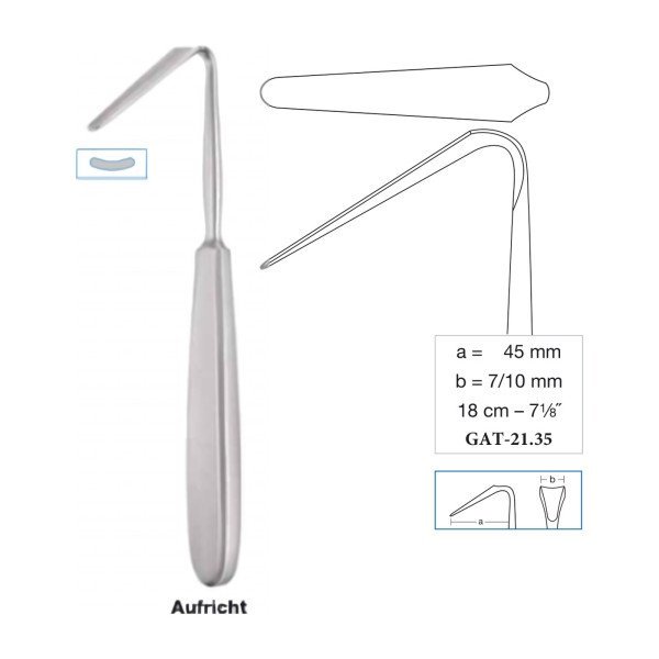 Aufricht Nasal Retractor 45 x 7/10 mm, 18 cm - 7-1/8˝