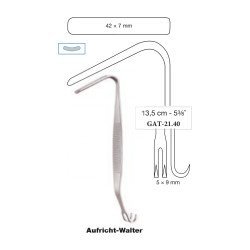 Aufricht-Walter Nasal Retractor 42 x 7 mm Fork 5 x 9 mm, 13.5 cm - 5-3/8˝ Aufricht-Walter Nasal Retractor 42 x 7 mm Fork 5 x 9 mm, 13.5 cm - 5-3/8˝