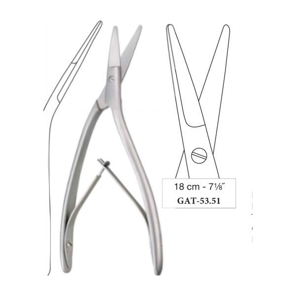 Cottle Rhinoplasty Nasal Septum Scissors 18 cm - 7-1/8˝