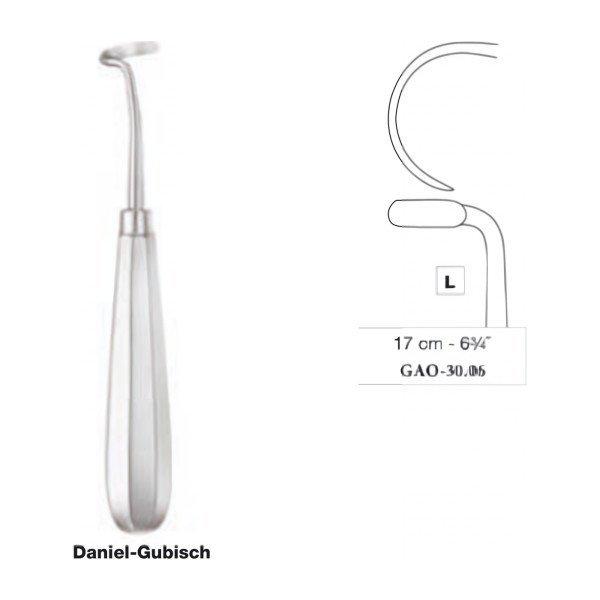 Daniel-Gubisch Rib Raspatory Left 17 cm - 6-3/4˝, 5 mm, Sharp
