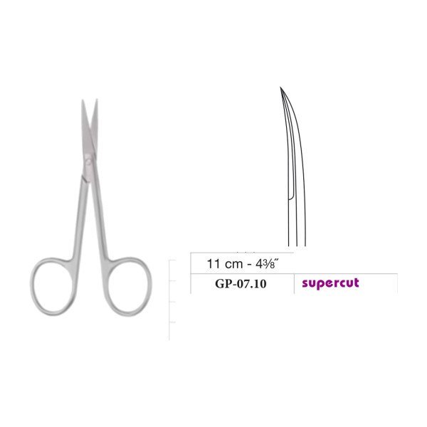 Delicate Scissors, Sharp/Sharp, Delicate, Curved, Supercut, 11 cm - 4-3/8˝