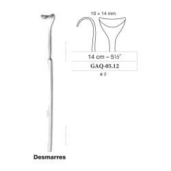Desmarres Lid Retractor No. 2 Medium 10 x 14 mm, 14 cm - 5-1/2˝ Desmarres Lid Retractor No. 2 Medium 10 x 14 mm, 14 cm - 5-1/2˝