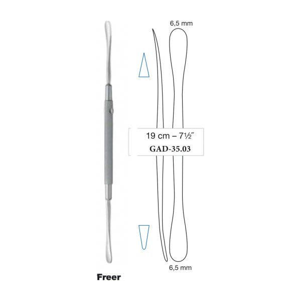 Freer Raspatory 19 cm - 7-1/2˝, Sharp/Blunt, 6.5 mm Freer Raspatory 19 cm - 7-1/2˝, Sharp/Blunt, 6.5 mm