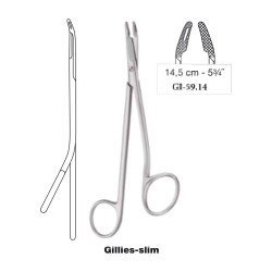 Gillies Slim Needle Holder with Scissors 14.5 cm - 5-3/4˝