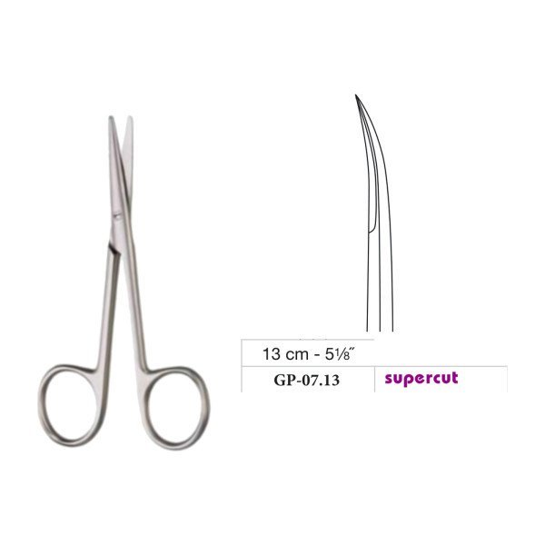 Jabaley Scissors, Sharp/Sharp, Curved, Supercut, 13 cm - 5-1/8˝