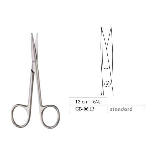 Jabaley Scissors, Sharp/Sharp, Straight, Standard, 13 cm - 5-1/8˝