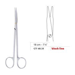 Jameson Scissors, Curved, Black Line, 18 cm - 7-1/8˝ Jameson Scissors, Curved, Black Line, 18 cm - 7-1/8˝