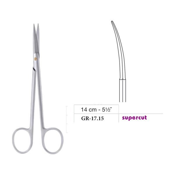 Joseph-Peck Scissors, Blunt, Curved, Supercut, 14 cm - 5-1/2˝ Joseph-Peck Scissors, Blunt, Curved, Supercut, 14 cm - 5-1/2˝