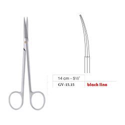 Joseph-Peck Scissors, Sharp, Curved, Black Line, 14 cm - 5-1/2˝ Joseph-Peck Scissors, Sharp, Curved, Black Line, 14 cm - 5-1/2˝