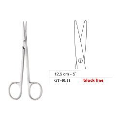 Knapp Scissors, Straight, Black Line, 12.5 cm - 5˝