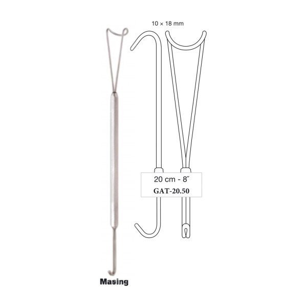 Masing Retractor With Guide Channel 10 x 18 mm, 20 cm - 8˝
