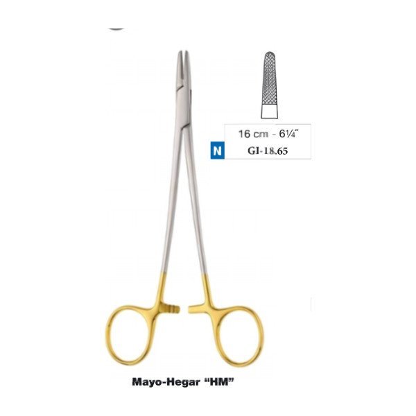 Mayo-Hegar Tungsten Carbide Needle Holder 16 cm - 6-1/4˝ Mayo-Hegar Tungsten Carbide Needle Holder 16 cm - 6-1/4˝