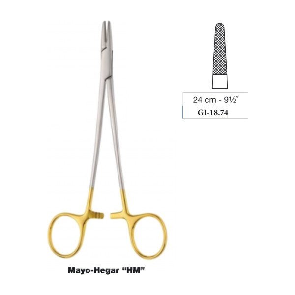 Mayo-Hegar Tungsten Carbide Needle Holder 24 cm - 9-1/2˝