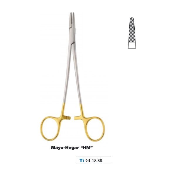 Mayo-Hegar Tungsten Carbide Titanium Coated Needle Holder 18 cm - 7-1/8˝