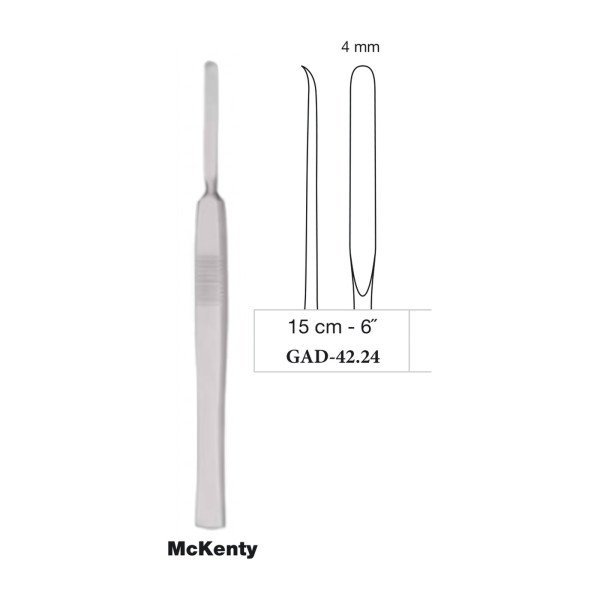 McKenty Periosteal Elevator 15 cm - 6˝, Sharp, 4 mm
