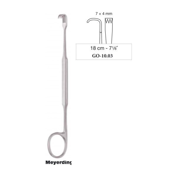 Meyerding Retractor 7 x 4 mm Serrated Blade, 18 cm - 7-1/8˝